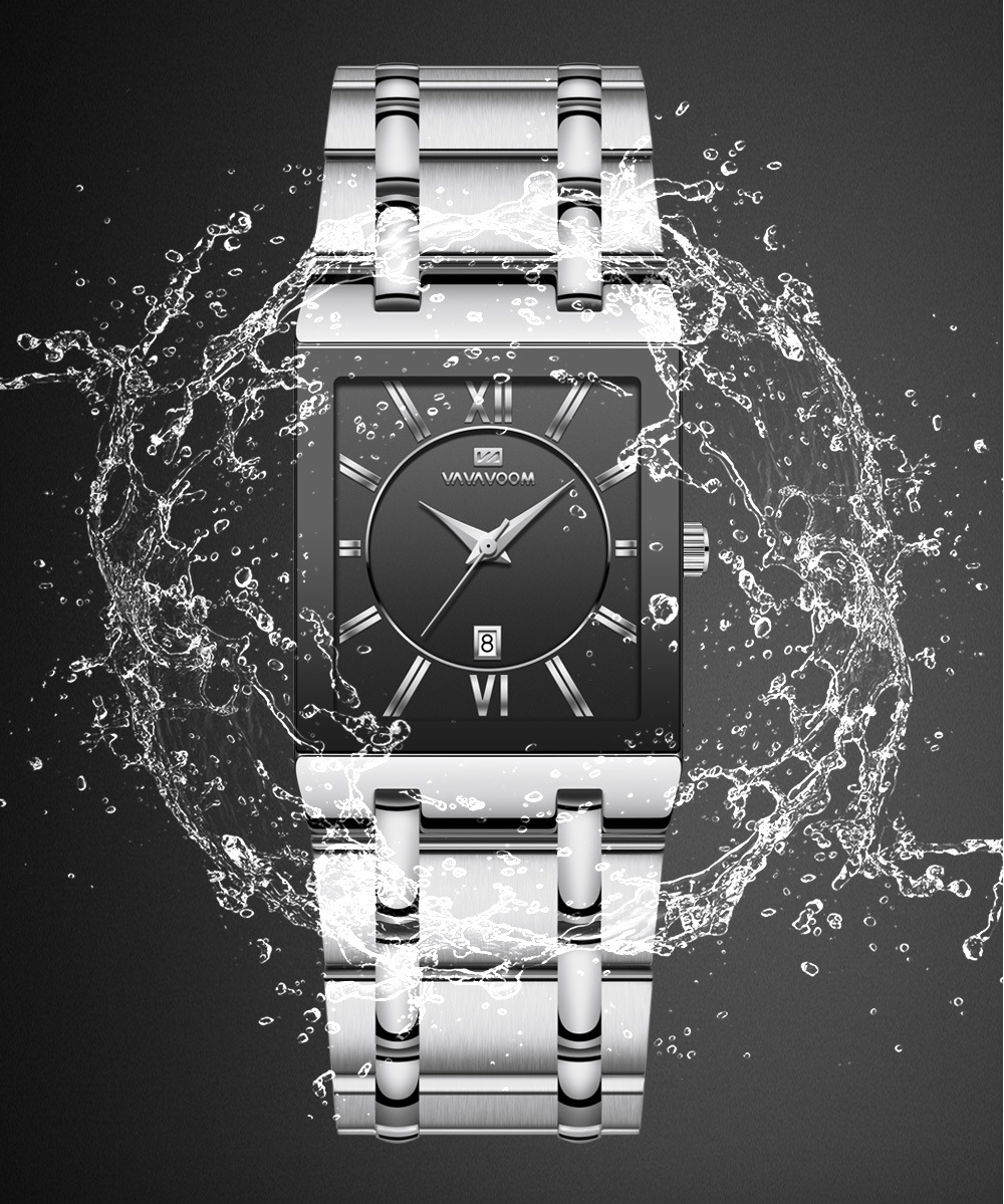 Gouden Vierkant Horloge