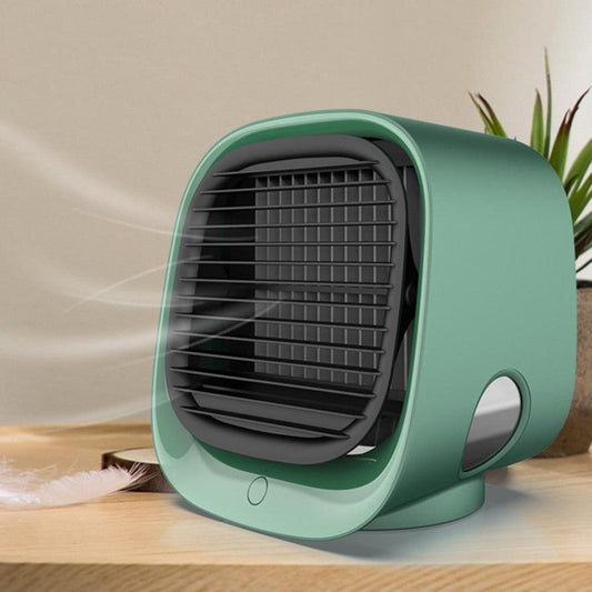 Ventilator van compact formaat geschikt als luchtbevochtiger en luchtkoeler – Cara Camilla